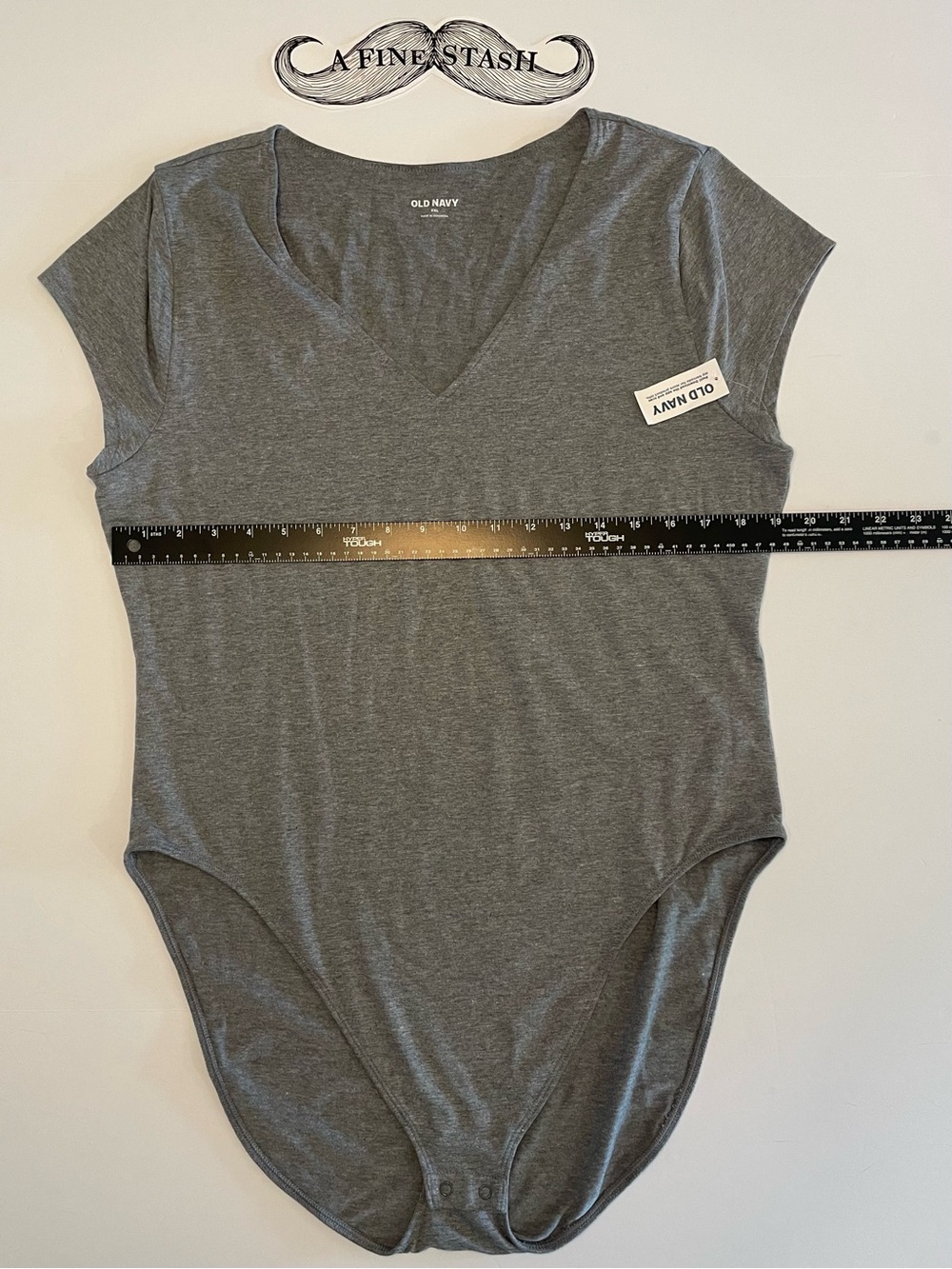 NWT Old Navy Women’s Gray Solid V-Neck Short Sleeve Bodysuit Regular XX